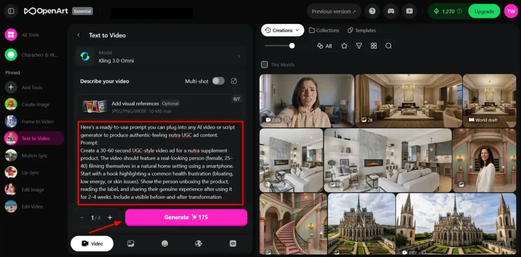 Openart AI - Nutra campaign UGC video