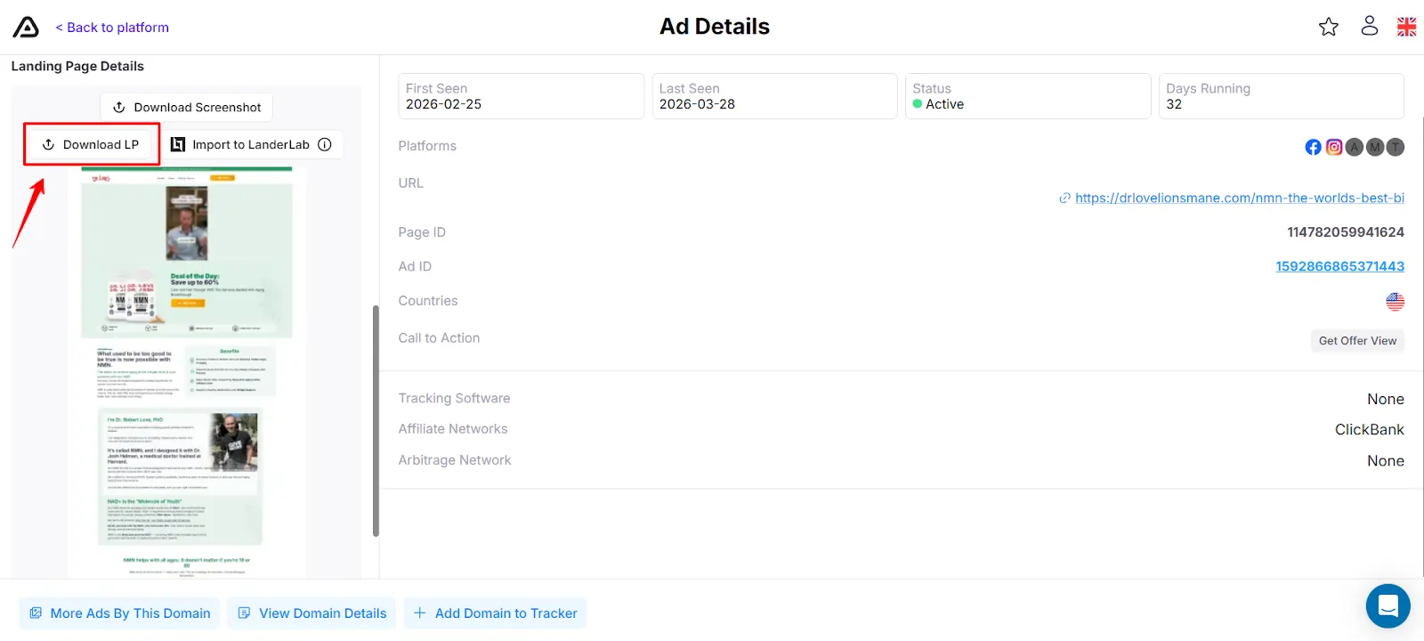 AdPlexity Social Landing Page Downloads