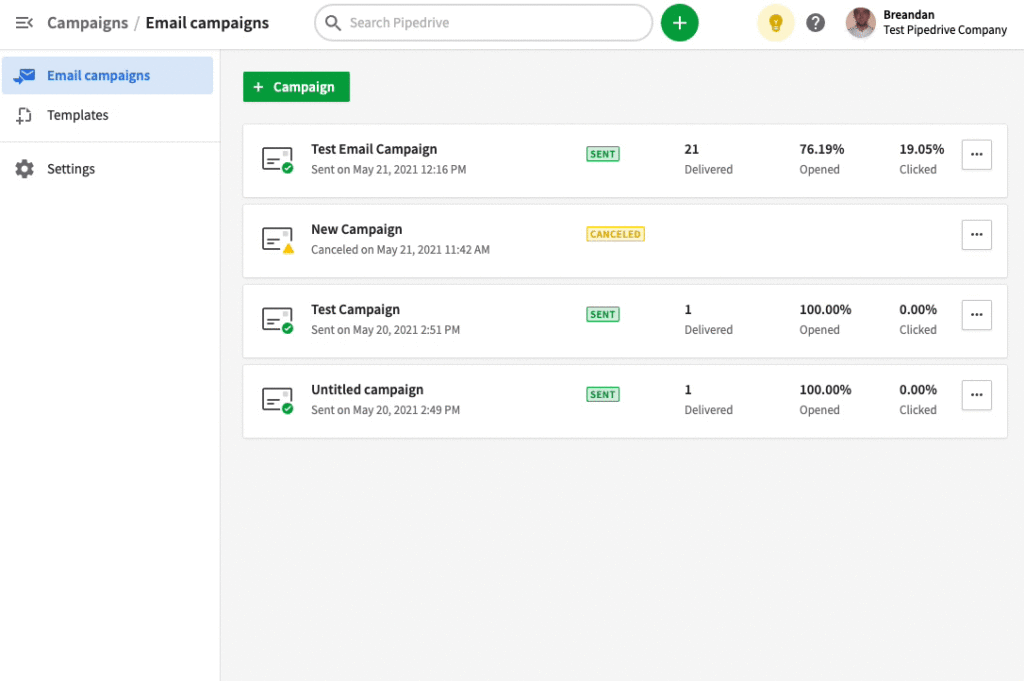 Campaigns by Pipedrive