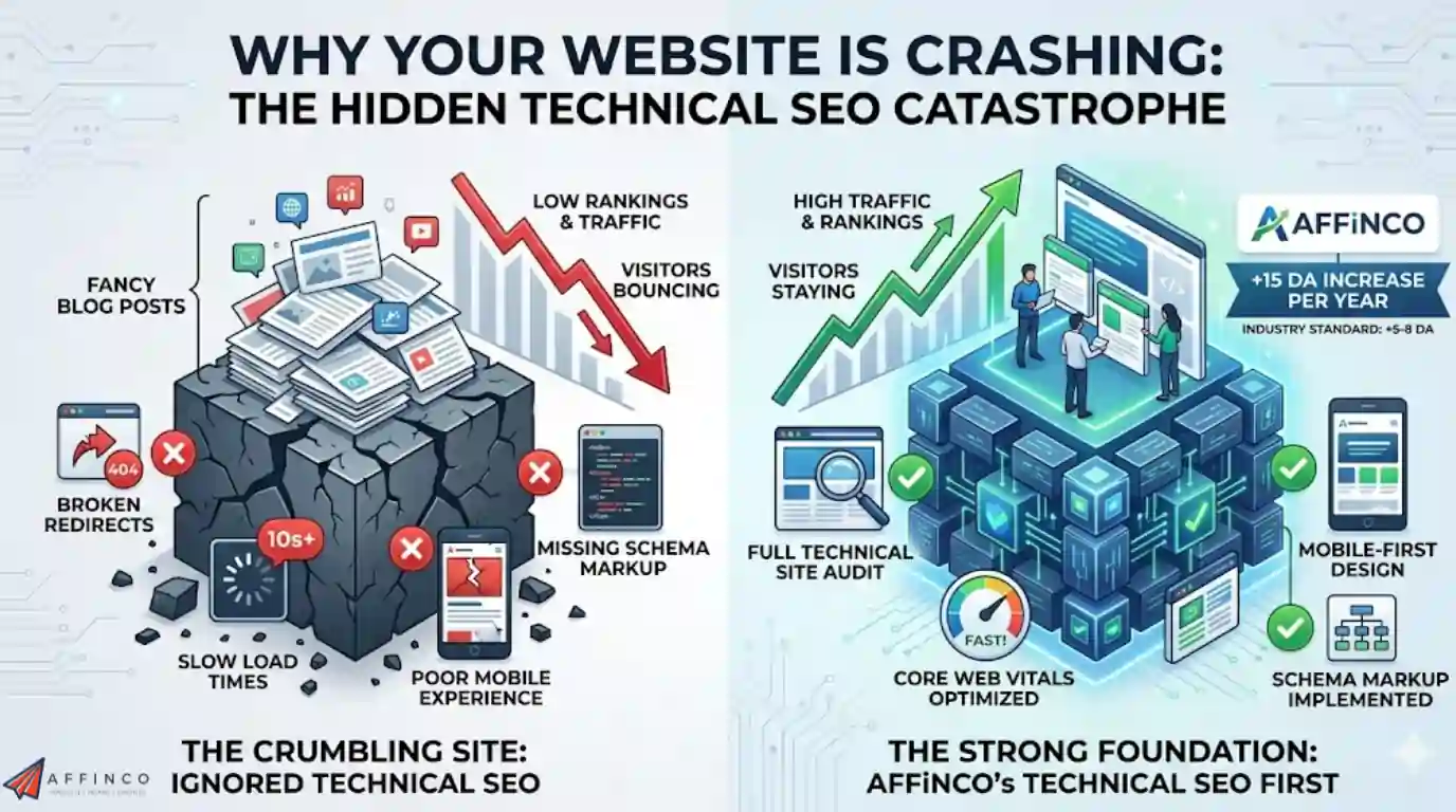 Technical SEO issues harming website rankings