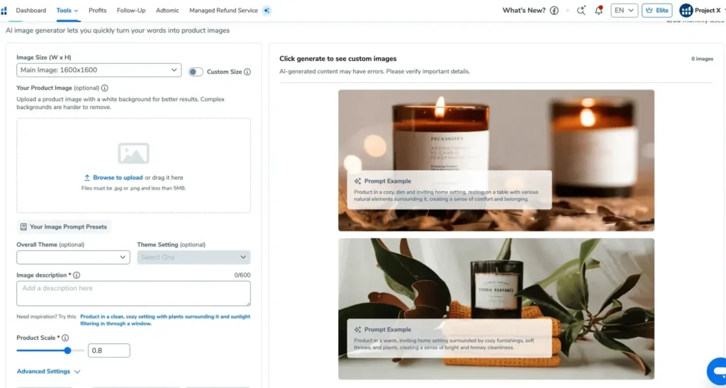AI Image Builder Helium 10