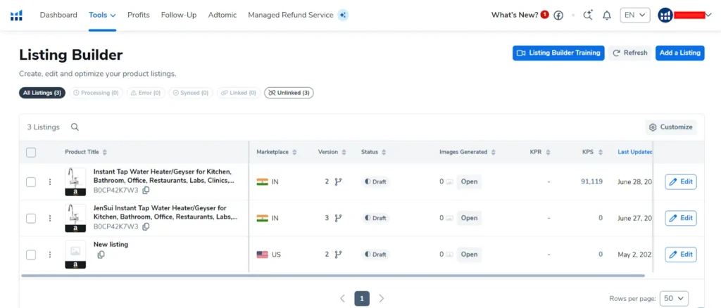 Helium 10 Listing Builder