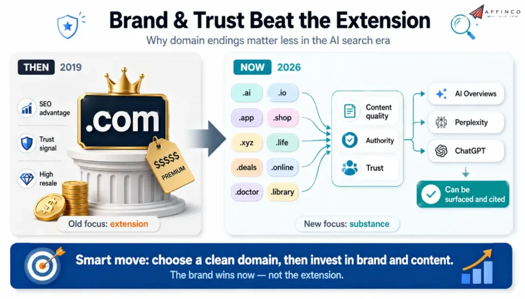Brand Content Trust vs Domain Extension