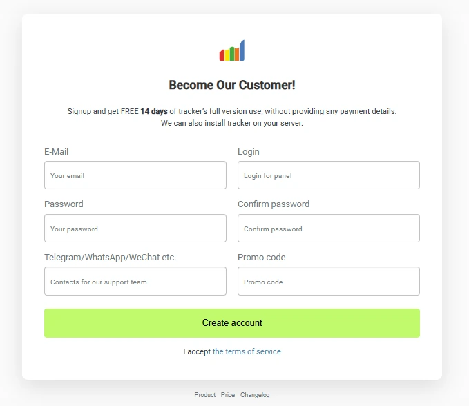 Create your account Binom Protect