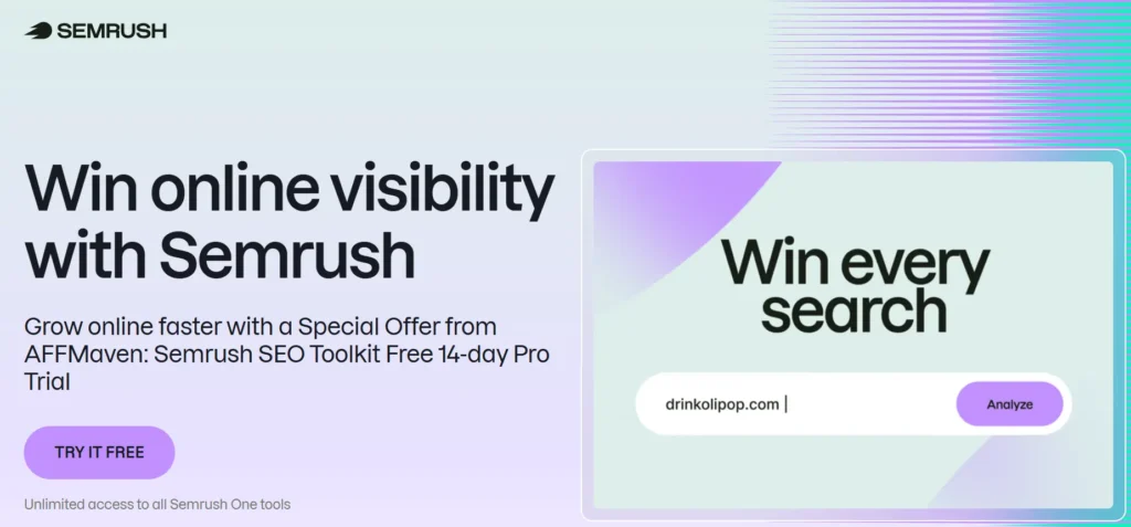 Semrush Free Trial Dashboard