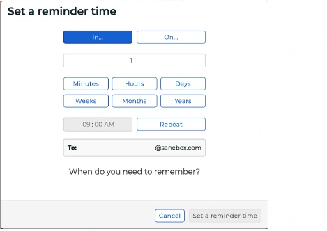 Reminder-style emails SaneBox