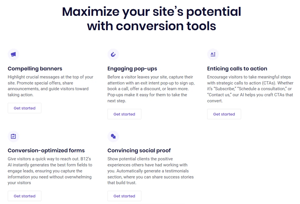 B12 Website Conversion Tools