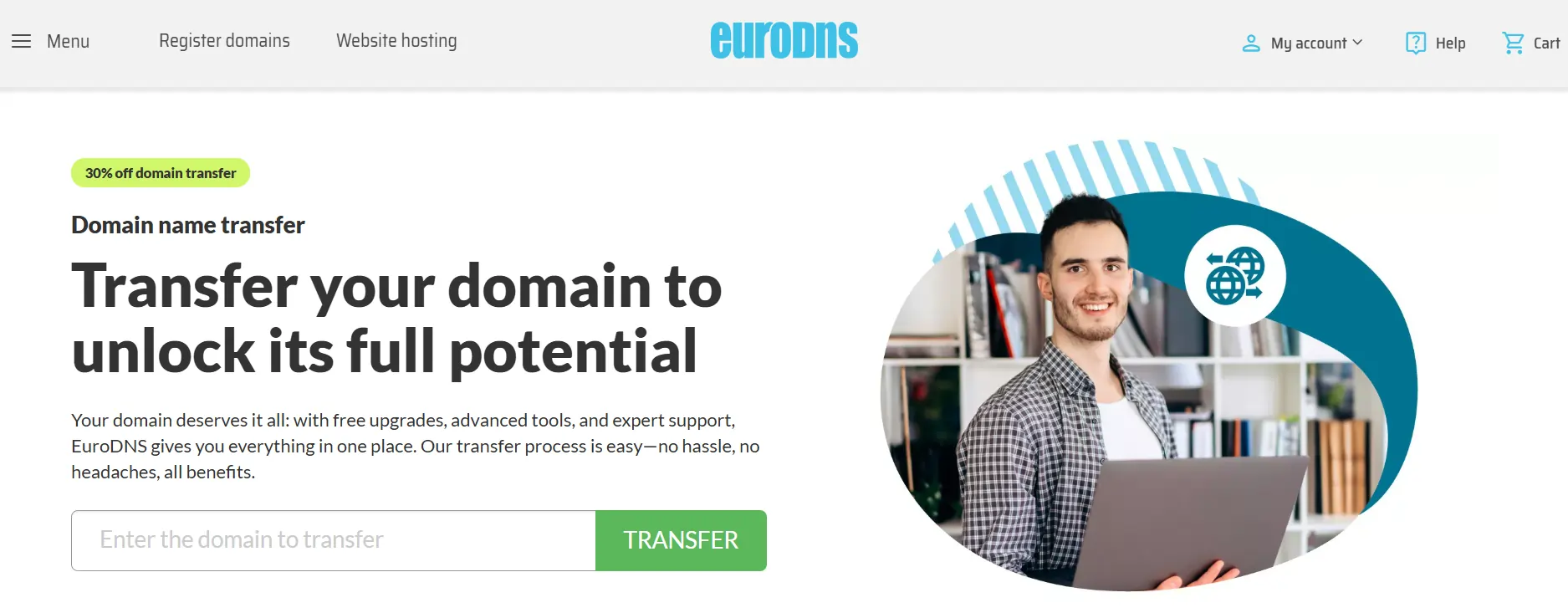 EuroDNS 30% off domain transfer offer