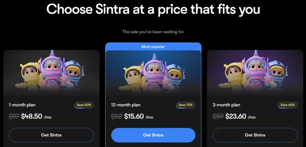Choose Sintra AI Pricing to Redeem Discount