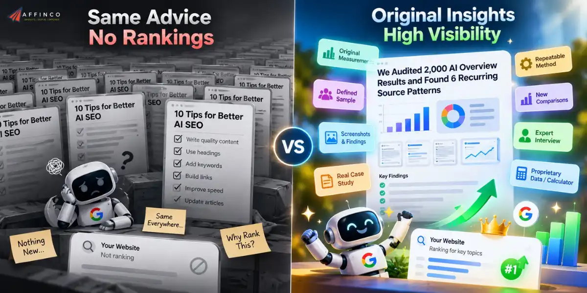 Benefits for Using Original Insights for Higher AI Overview Visibility