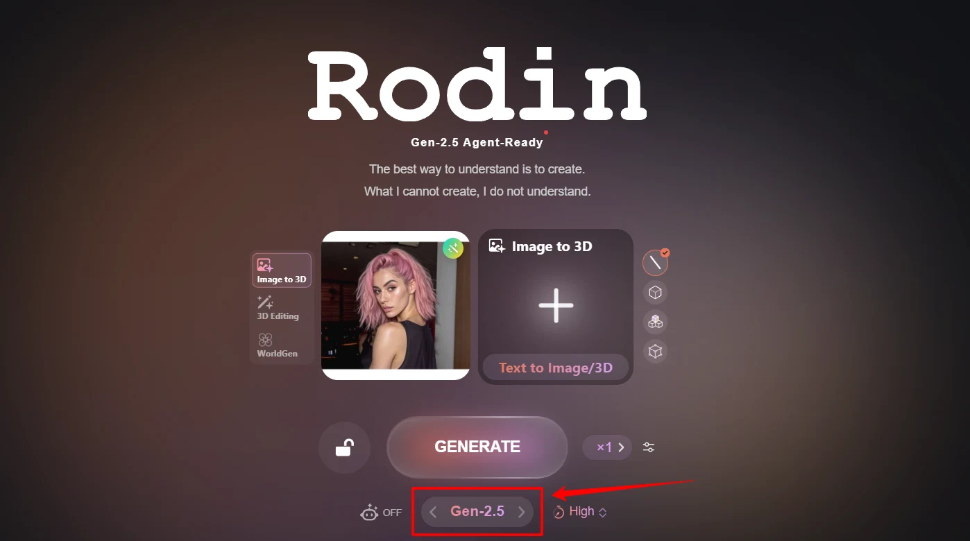 Choose Gen-2.5 in Hyper3D