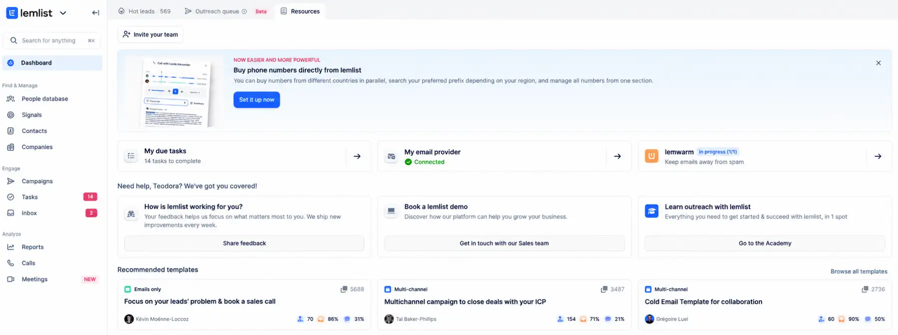 Lemlist Dashboard
