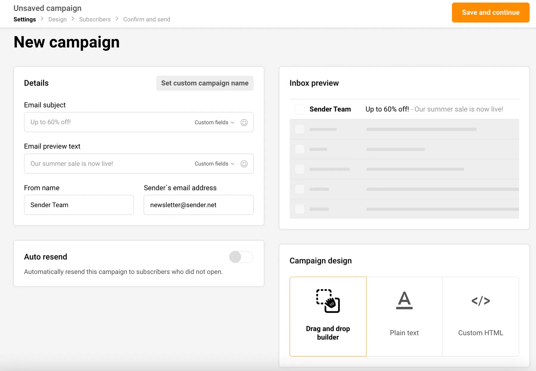 Sender Drag-and-Drop Email Builder
