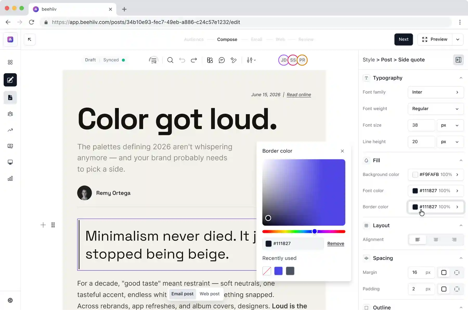 beehiiv Visual Editor for Newsletters